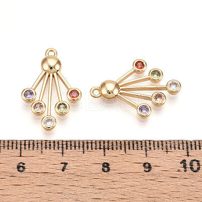 Brass Micro Pave Cubic Zirconia Pendants KK-N262-107A-G-1