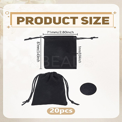 20Pcs Velvet Jewelry Pouches Bags ABAG-LP0001-22-1