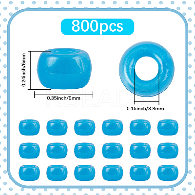 800Pcs Plastic Pearlized Beads KY-SP0001-53E-1