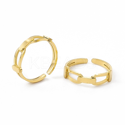 Ion Plating(IP) 304 Stainless Steel Cuff Ring for Women RJEW-C060-40G-1