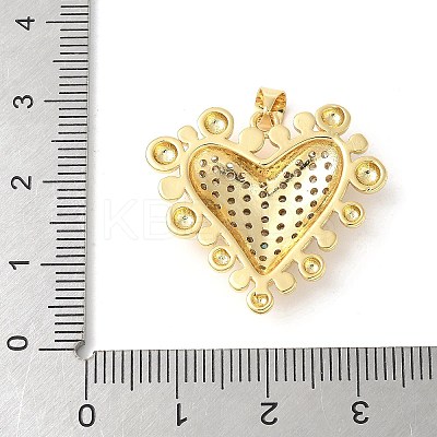 Brass Micro Pave Clear Cubic Zirconia Pendants ZIRC-I071-03G-02-1