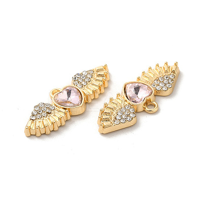 Rack Plating Alloy Rhinestone Charms PALLOY-O106-03G-01-1