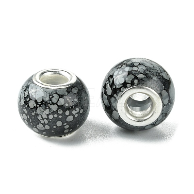 Two Tone Glass European Beads GPDL-K003-01C-1