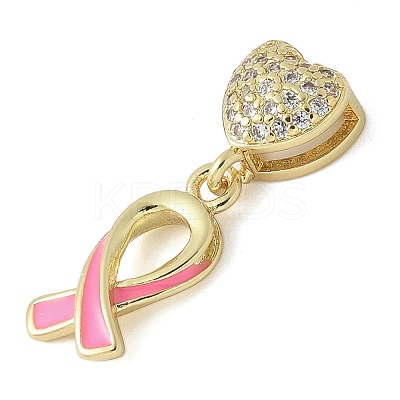 Brass Micro Pave Cubic Zirconia Pendants KK-K298-10A-G-1