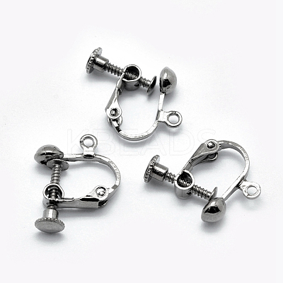 Brass Screw On Clip-on Earring Findings KK-L164-01B-1