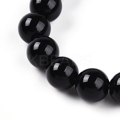 Natural Obsidian Beads Stretch Bracelets BJEW-T022-04A-1