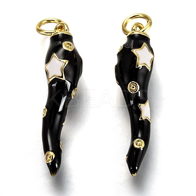 Brass Enamel Pendants X-KK-B026-15G-A-1