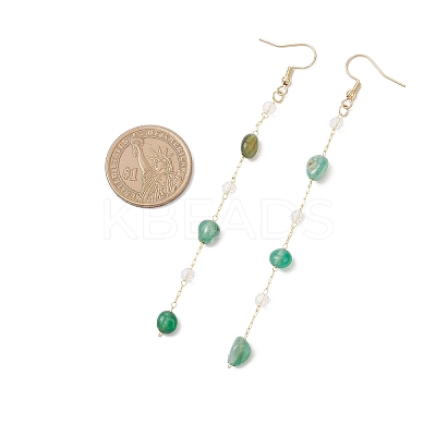 Handmade Natural Green Agate Beaded Chains Earring & Necklaces Sets SJEW-JS01342-04-1