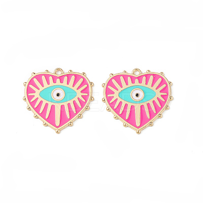 Rack Plating Alloy Enamel Pendants ENAM-K067-05B-1