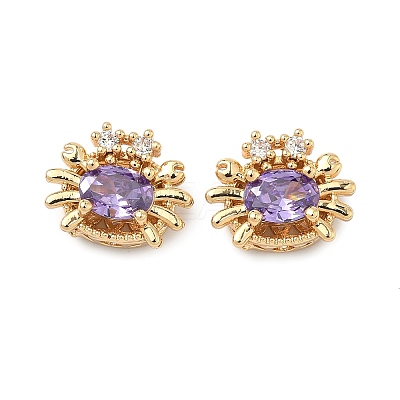Brass Pave Cubic Zirconia Beads KK-A286-15G-02-1
