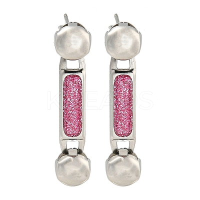 304 Stainless Steel Enamel Stud Earrings EJEW-S229-15P-06-1