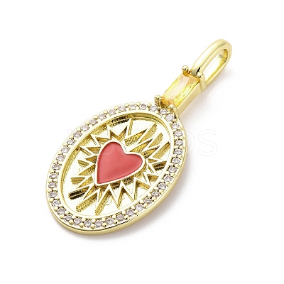 Brass Micro Pave Cubic Zirconia Enamel Pendants KK-D325-23G-02-1