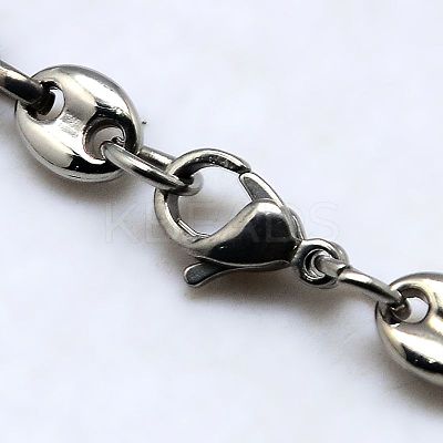 Fashionable 304 Stainless Steel Coffee Bean Chain Necklaces NJEW-I008-34C-1