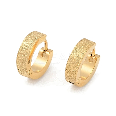 Ion Plating(IP) Sand Flash 304 Stainless Steel Hoop Earrings for Women EJEW-M001-03G-1