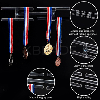 Wall Mount Transparent Acrylic Medal Display Stands ODIS-WH0036-08-1