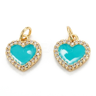 Brass Micro Pave Clear Cubic Zirconia Pendants ZIRC-M115-43G-A-1