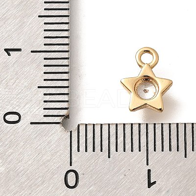 Brass Micro Pave Cubic Zirconia Charms KK-C085-23G-1