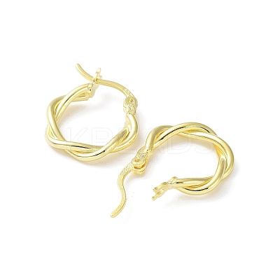 925 Sterling Silver Hoop Earrings EJEW-K258-15B-G-1