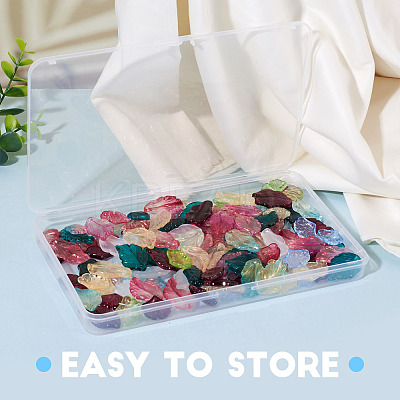 140Pcs 14 Style Transparent Baking Paint Glass Pendants LAMP-TA0001-02-1