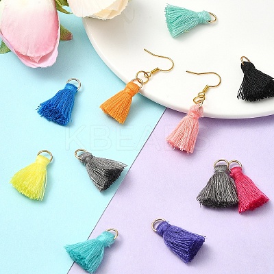 20Pcs 10 Colors Polycotton(Polyester Cotton) Tassel Pendant Decorations FIND-YW0004-57-1