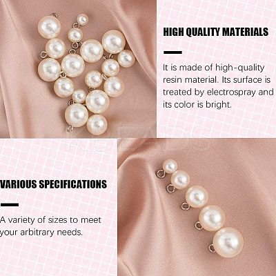 Resin Imitation Pearl Pendants/Shank Buttons BUTT-PH0004-14-1