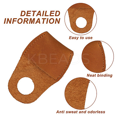 3Pcs 3 Colors Cowhide Thumb Protector for Woodwork Carving AJEW-GO0001-69-1