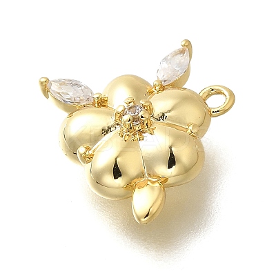Brass Micro Pave Cubic Zirconia Pendants KK-Q035-11G-1