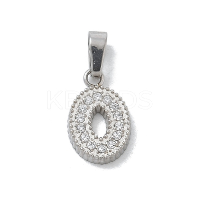 Ion Plating(IP) 304 Stainless Steel Micro Pave Cubic Zirconia Pendants STAS-Z107-06P-05-1