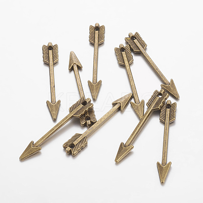 Tibetan Style Zinc Alloy Arrow Pendants X-TIBEP-M002-102-NR-1