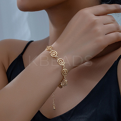 Alloy Spiral Design Link Chain Bracelets for Women FS-WGCCF34-01-1