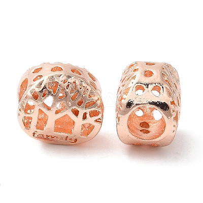 Rack Plating Alloy European Beads PALLOY-S189-08RG-1
