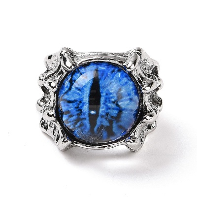 Dragon Eye Glass Wide Band Rings for Men LS-RJEW-E017-01AS-05-1