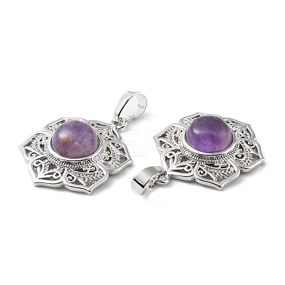 Natural Amethyst Pendants G-P498-02P-04-1