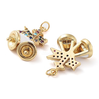 Christmas Theme Rack Plating Brass Pendants KK-M280-11G-G-1