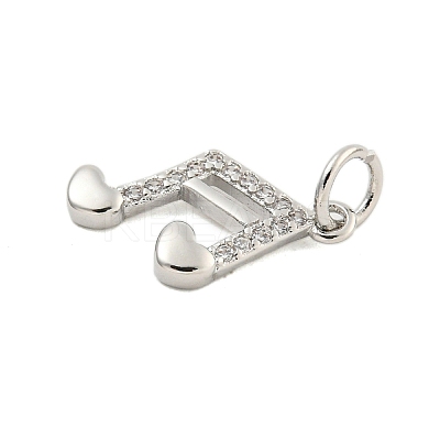 Brass Micro Pave Clear Cubic Zirconia Charms KK-U021-09P-1