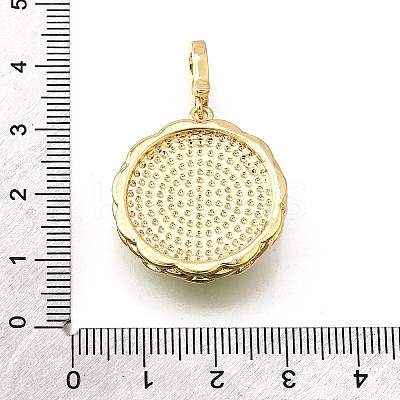 Brass Micro Pave Cubic Zirconia & Enamel Pendants KK-R222-15G-01-1