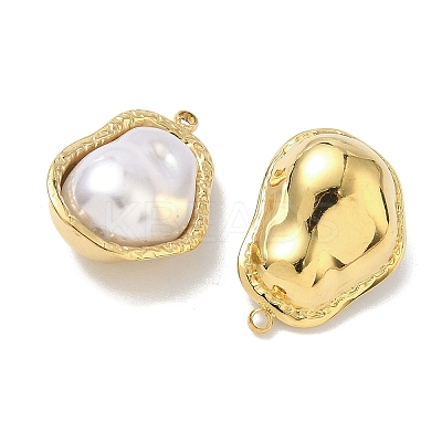 304 Stainless Steel with ABS Plastic Pearl Pendants STAS-G371-01G-05-1