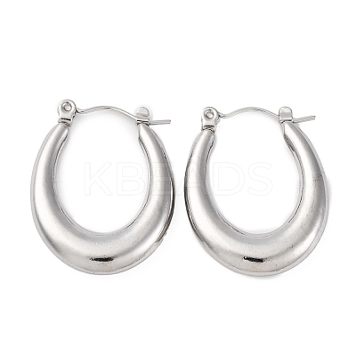 Non-Tarnish 304 Stainless Steel Chunky Oval Hoop Earrings for Women EJEW-F283-08P-1-1