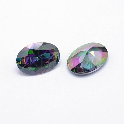 Cubic Zirconia Pointed Back Cabochons ZIRC-L066-14x10mm-001-1