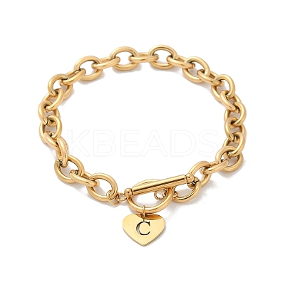 Golden 304 Stainless Steel Charm Bracelets NJEW-K284-01G-C-1
