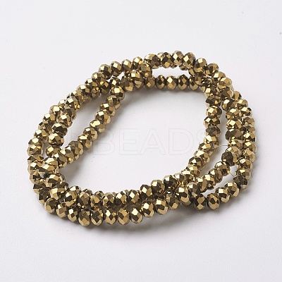 Electroplate Glass Beads Strands LS-EGLA-F124-FP-03-1