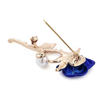 Valentine's Day Rose Zinc Alloy Crystal Rhinestone Brooches JEWB-I031-02A-1