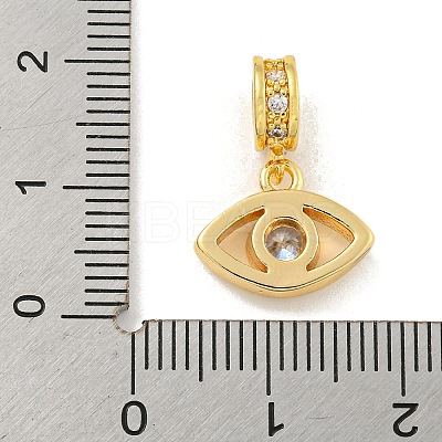 Brass Micro Pave Clear Cubic Zirconia Pendants KK-U007-02G-010-1