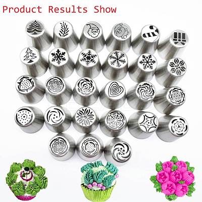 Non-Tarnish Flower Stainless Steel Russian Piping Tips DIY-D036-20P-1