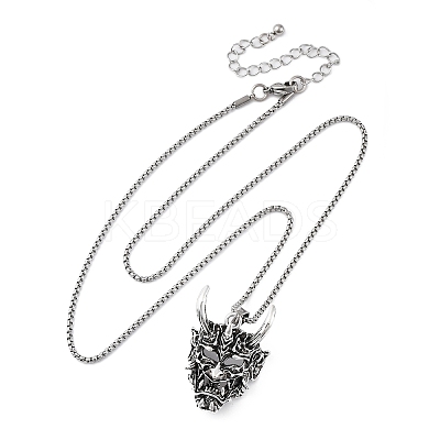 Tibetan Style Zinc Alloy Viking Pendant Necklaces NJEW-Z062-01AS-03-1