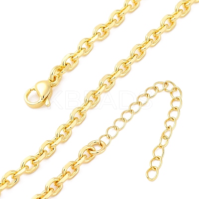 Brass Cable Chain Necklaces for Women NJEW-K282-02G-1