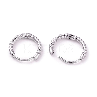 Non-Tarnish 304 Stainless Steel Twist Rope Shape Hoop Earrings for Women EJEW-I278-01B-P-1