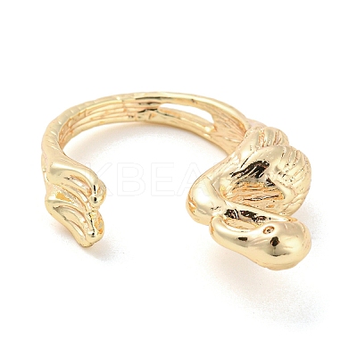 Brass Open Cuff Finger Rings RJEW-K254-08G-1