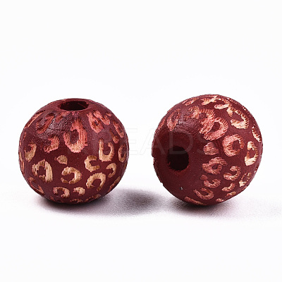 Painted Natural Wood Beads WOOD-T021-53A-08-1