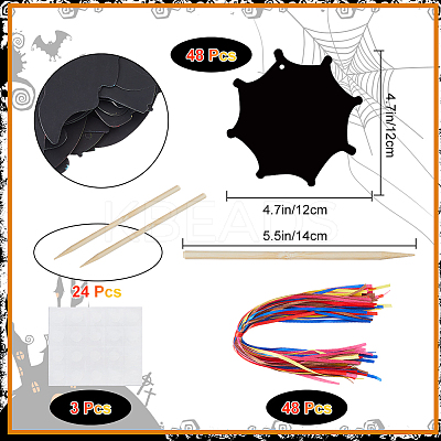 Halloween Rainbow Scratch Paper Art Pendant Decoration Kits DIY-WH20013-22-1